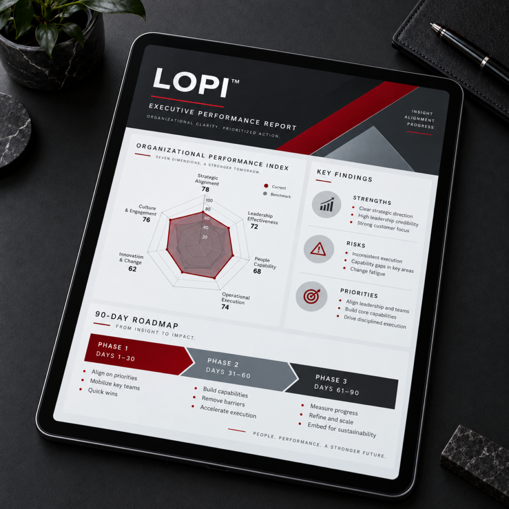 LOPI™ organizational performance assessment digital executive report